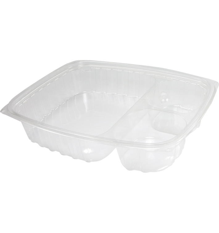 Plastic Deli Container OPS "ClearPac" 3 Compartments Clear 887ml (252 Units)