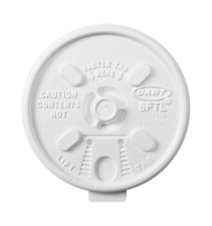 Plastic Lid PS Resealable White Ø8,1cm (1000 Units)