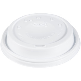 Plastic Lid PS "Cappuccino" White Ø9,4cm (1000 Units)