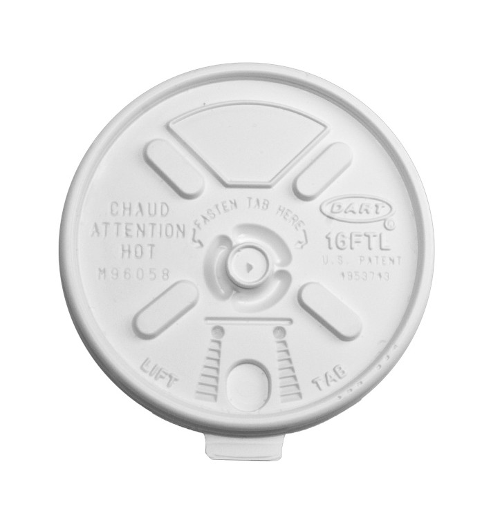 Plastic Lid PS Resealable White Ø9,4cm (1000 Units)