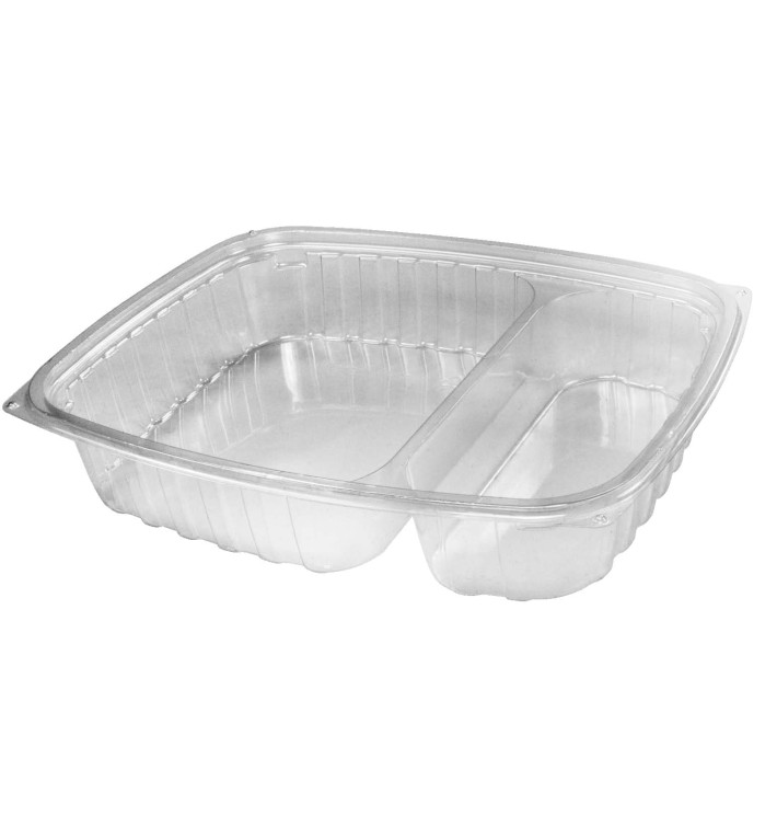 Plastic Deli Container OPS "ClearPac" 2 Compartments Clear 887ml (252 Units)