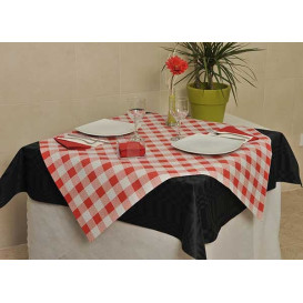 Pre-Cut Paper Tablecloth Red Checkers 40g 1x1m (400 Units)  