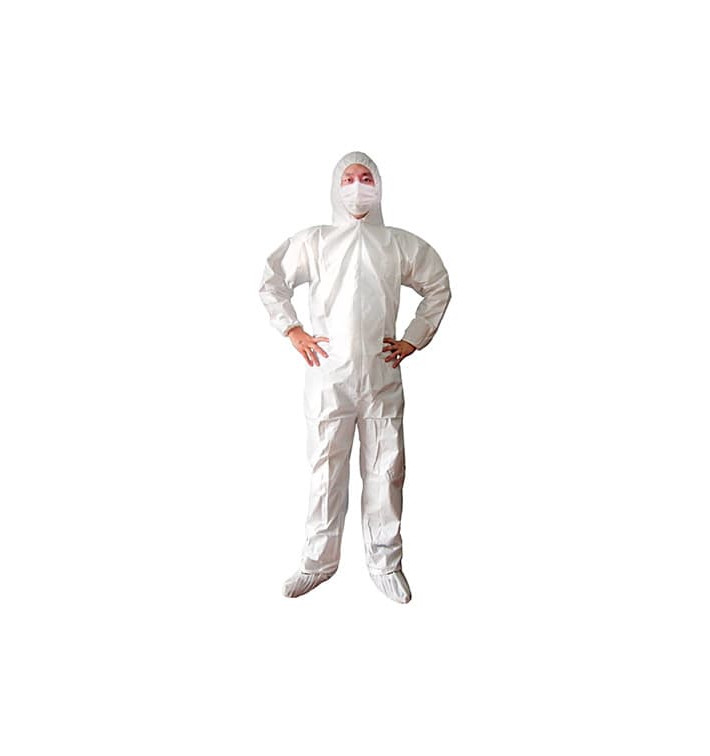 Disposable Plastic Coverall "TST" PP Hood Zipper Size XL (1 Unit) 