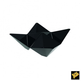 Tasting Plastic Bowl PS "Origami" Black 10,3x10,3cm (25 Units)