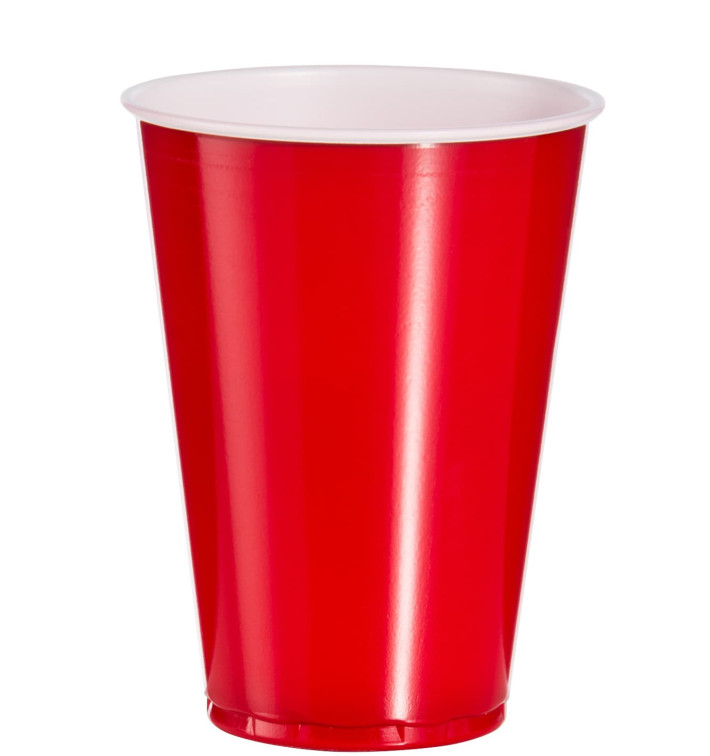 Plastic Cup PS Red American Party 10 Oz/300ml (100 Units)