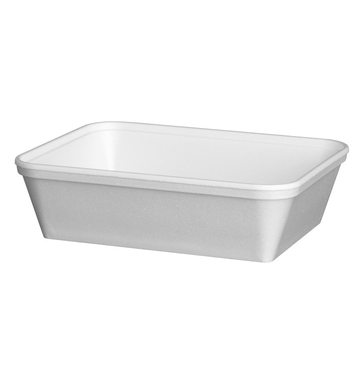 Foam Container "Diner-Pack" Rectangular Shape White 740ml (200 Units)