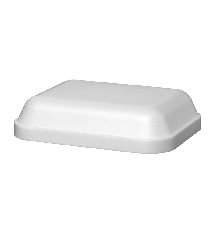 Foam Lid for Foam Container "Diner-Pack" Rectangular Shape White 430ml (25 Units)