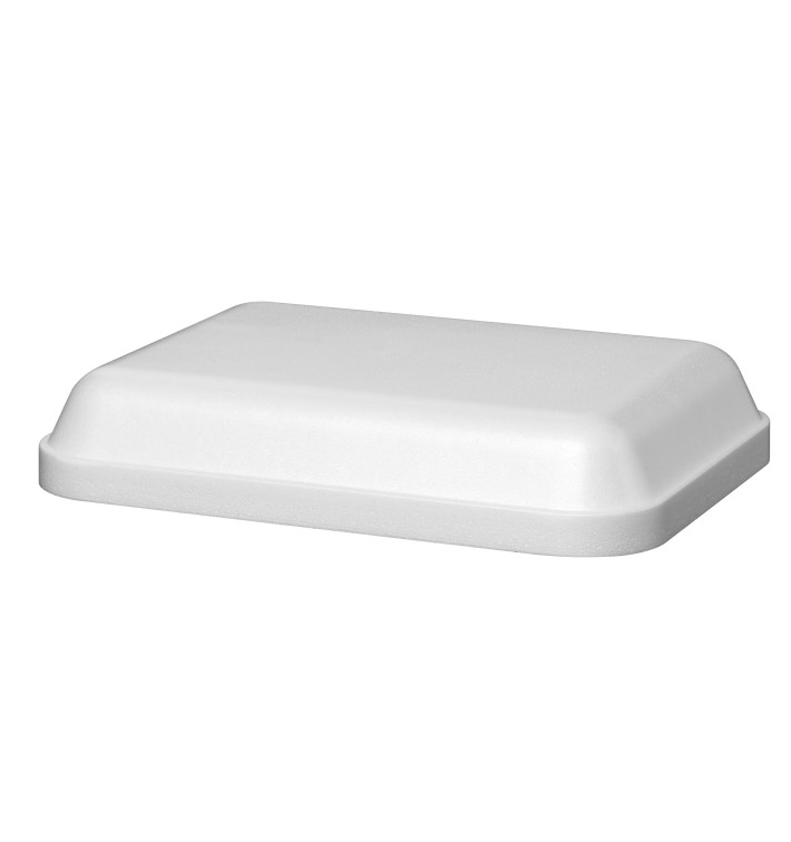 Foam Lid for Foam Container "Diner-Pack" Rectangular Shape White 740ml (200 Units)