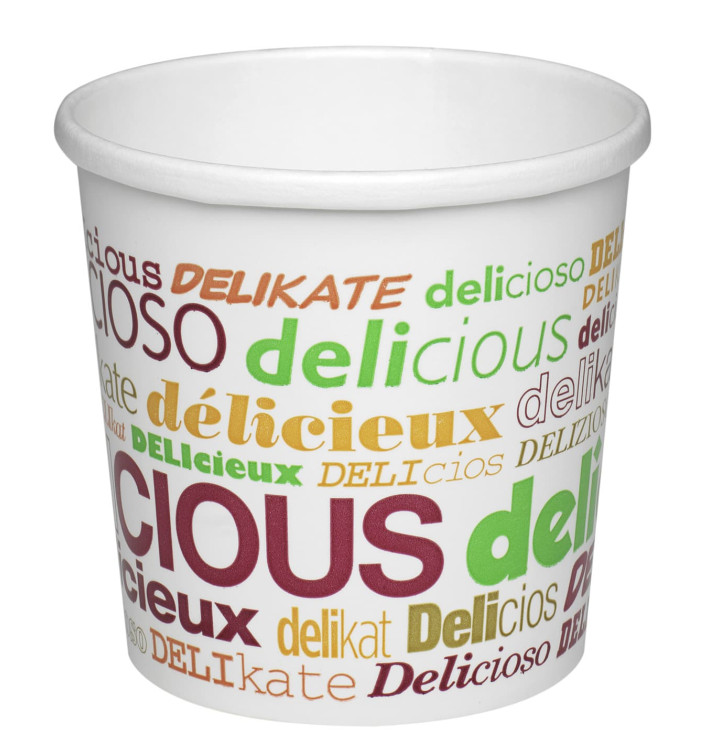 Paper Soup Bowl "Delicius" 26Oz/770ml Ø11,7cm (25 Units) 