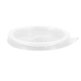 Plastic Lid with Straw Slot PS Easy Open Clear Flat Ø8cm (100 Units)  