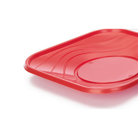 Plastic Plate PP "X-Table" Square shape Red 23 cm (8 Units) 