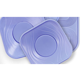 Plastic Plate PP "X-Table" Square shape Violet 18 cm (120 Units)