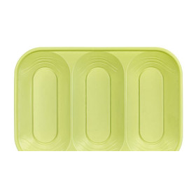 Plastic Tray Microwavable "X-Table" Lime Green 33x23cm (60 Units)