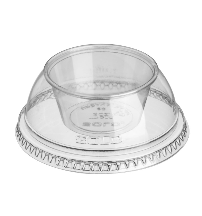 Plastic Lid with Portion Cup PET Crystal "Dress" Ø9,2cm (500 Units)