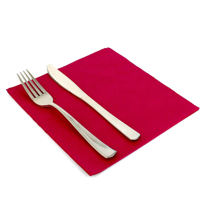 Paper Napkin Double Point Burgundy 2C 33x33cm (1350 Units)