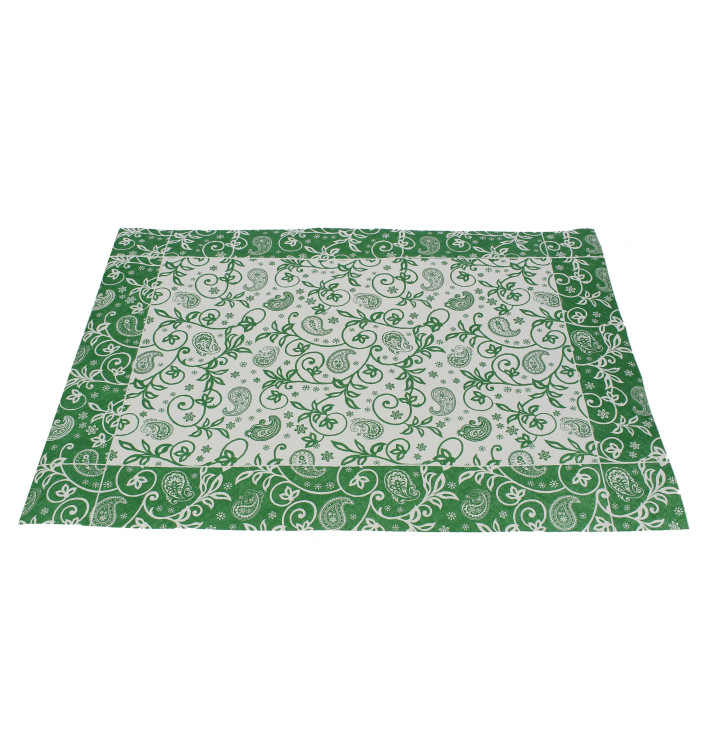 Paper Placemats 30x40cm "Cachemir" Green 50g (500 Units)  