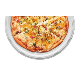 Plastic Plate PS for Pizza White 32 cm (100 Units)  