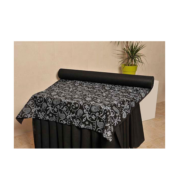 Novotex Tablecloth Roll Black "Cachemir" P40cm 1,2x50m (6 Units)