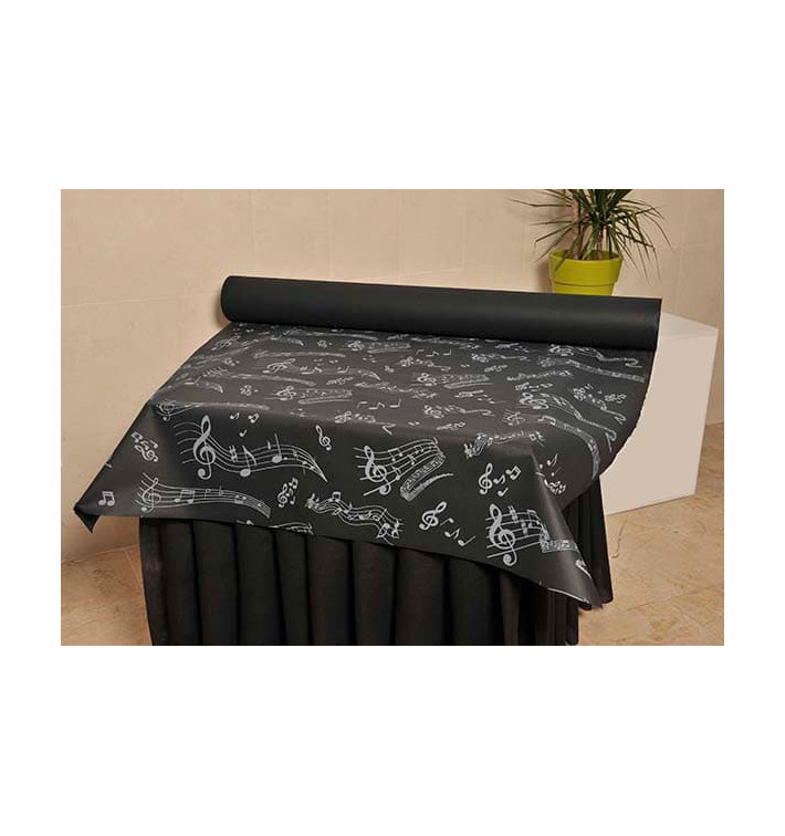 Novotex Tablecloth Roll Black "Música" P40cm 1,2x50m (6 Units)