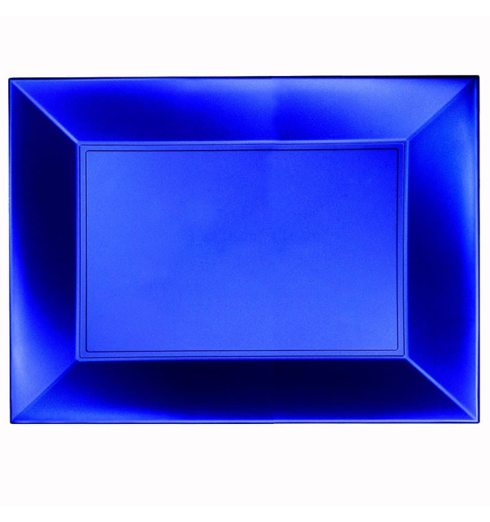 Plastic Tray Microwavable Blue "Nice" 34,5x23cm (60 Units)