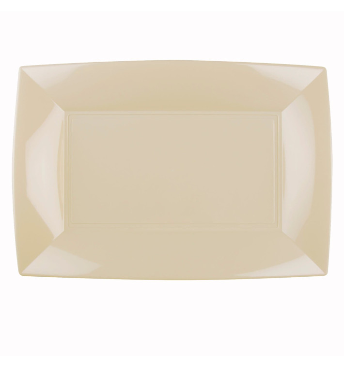 Plastic Tray Microwavable Cream "Nice" 34,5x23cm (6 Units) 