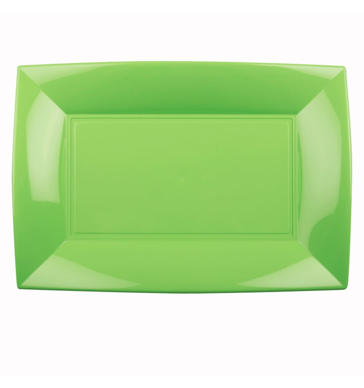 Plastic Tray Microwavable Lime Green "Nice" 34,5x23cm (6 Units) 