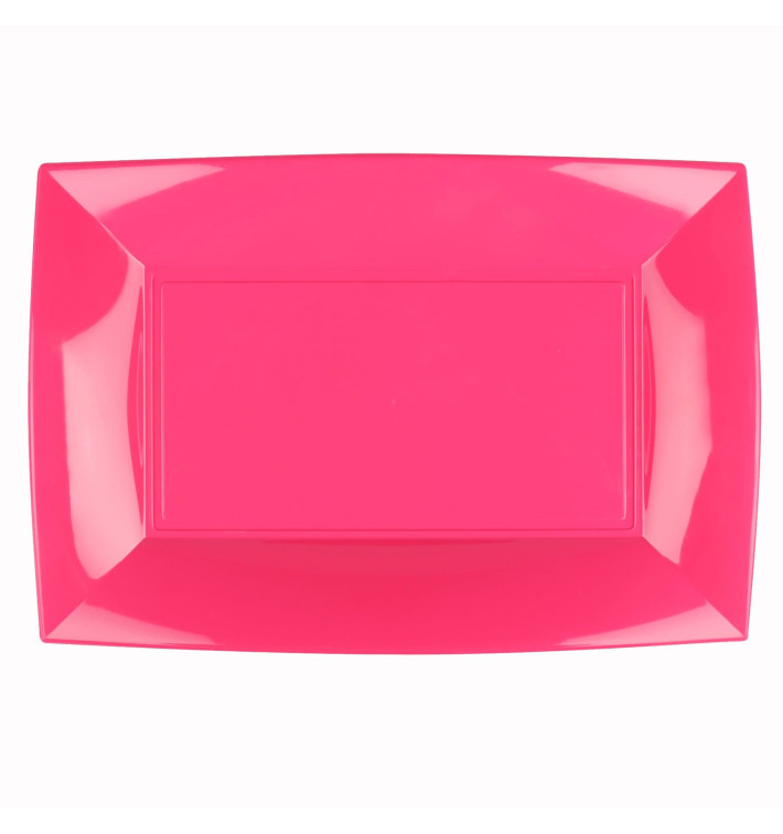 Plastic Tray Microwavable Fuchsia "Nice" 34,5x23cm (6 Units) 