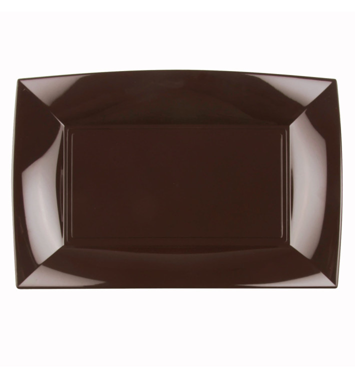 Plastic Tray Microwavable Brown "Nice" 34,5x23cm (60 Units)