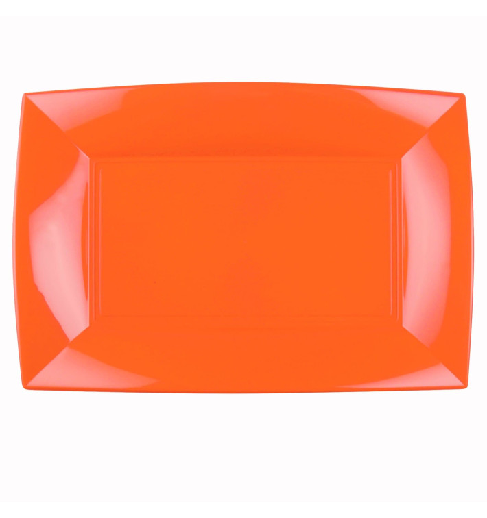 Plastic Tray Microwavable Orange "Nice" 34,5x23cm (6 Units) 