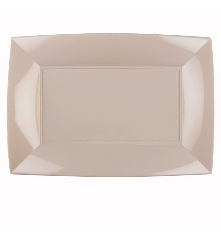 Plastic Tray Microwavable Beige "Nice" 34,5x23cm (60 Units)