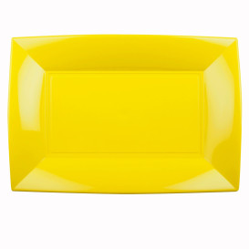 Plastic Tray Microwavable Yelow "Nice" 34,5x23cm (60 Units)