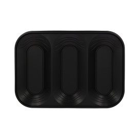 Plastic Tray Microwavable "X-Table" 3C Black 33x23cm (2 Units) 