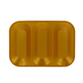 Plastic Tray Microwavable "X-Table" 3C Gold 33x23cm (30 Units)