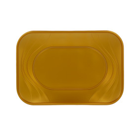 Plastic Tray Microwavable "X-Table" Gold 33x23cm (2 Units) 