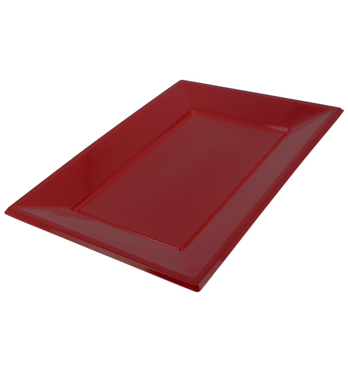 Plastic Tray Burgundy 33x22,5cm (25 Units) 