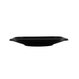 Plastic Plate PP "X-Table" Square shape Black 18 cm (8 Units) 