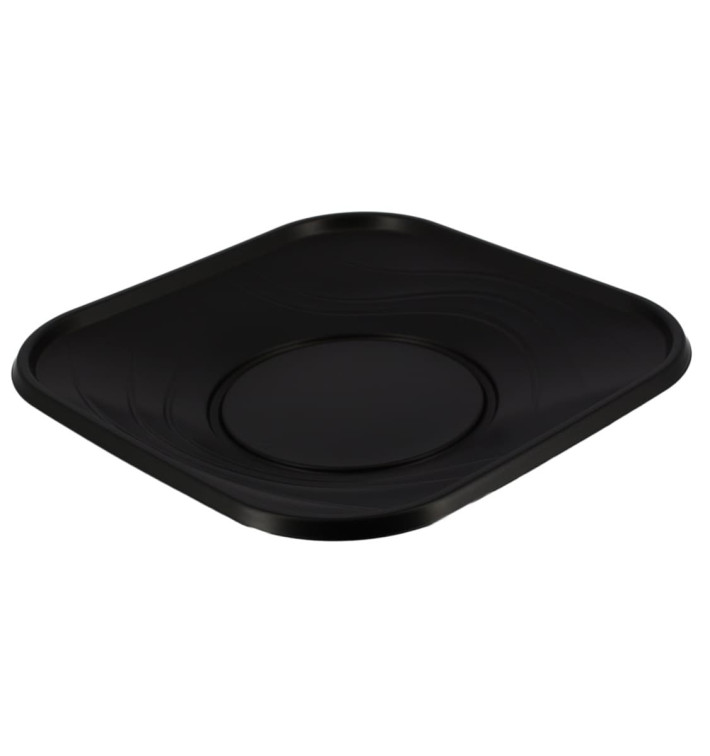 Plastic Plate PP "X-Table" Square shape Black 23 cm (8 Units) 