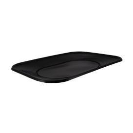 Plastic Tray Microwavable "X-Table" Black 33x23cm (2 Units) 