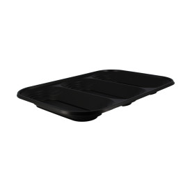 Plastic Tray Microwavable "X-Table" 3C Black 33x23cm (2 Units) 