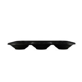 Plastic Tray Microwavable "X-Table" 3C Black 33x23cm (30 Units)