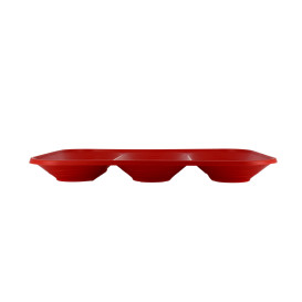 Plastic Tray Microwavable "X-Table" 3C Red 33x23cm (30 Units)