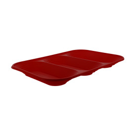 Plastic Tray Microwavable "X-Table" 3C Red 33x23cm (30 Units)