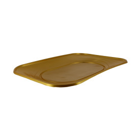 Plastic Tray Microwavable "X-Table" Gold 33x23cm (2 Units) 