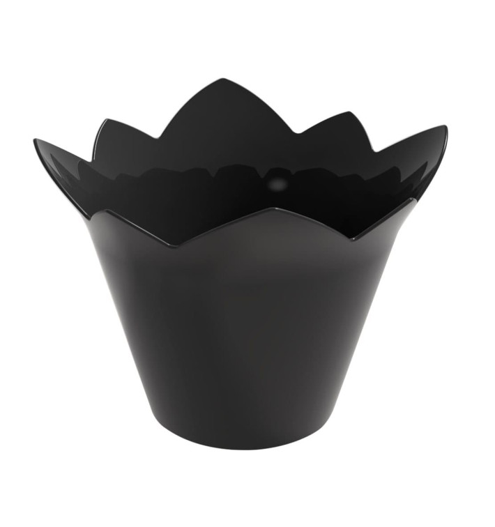 Tasting Plastic Bowl PS "Nenufar" Black 70 ml (25 Units) 