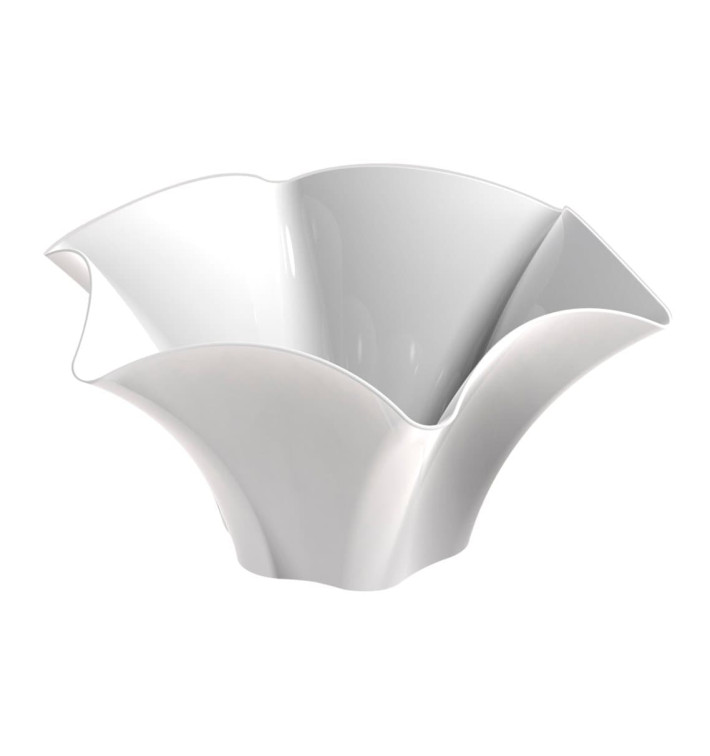 Tasting Plastic Bowl PS "Petunia" White 70 ml (25 Units) 