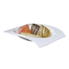 Tasting Plastic Plate PS Flat White 8x6,6 cm (50 Units) 