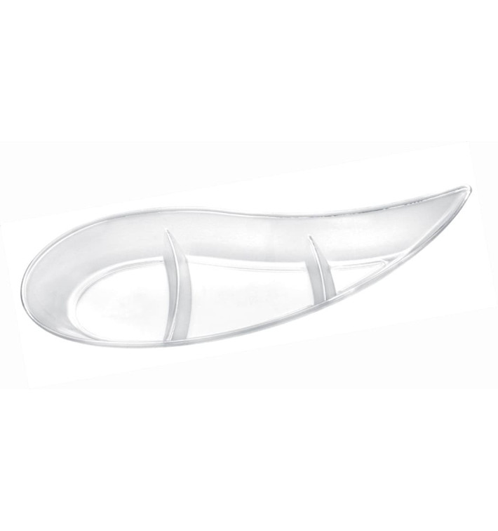 Tasting Sauce Bowl PS "Virgola" 3 Comp. Clear 30 ml (50 Units)