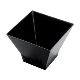 Tasting Plastic Bowl PS "Pagoda" Medium Size Black 200 ml (240 Units)