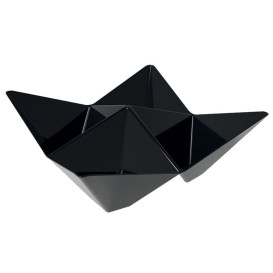 Tasting Plastic Bowl PS "Origami" Black 10,3x10,3cm (25 Units)