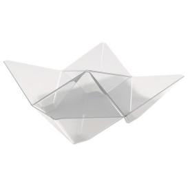 Tasting Plastic Bowl PS "Origami" Clear 10,3x10,3cm (500 Units)